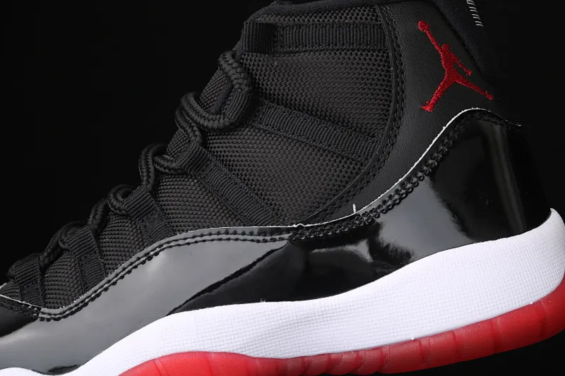 All categories Air Jordan Jordan series basketball shoes Air Jordan 11 Air Jordan 11 "Bred" AJ11 Joe 11 patent leather black and red first year 2019 classic replica high-top women's basketball shoes 378038-061